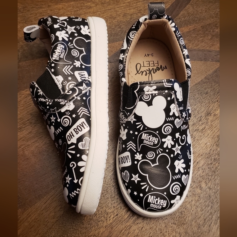 Disney Kids Shoes Mickey Mouse Black and White Size 13